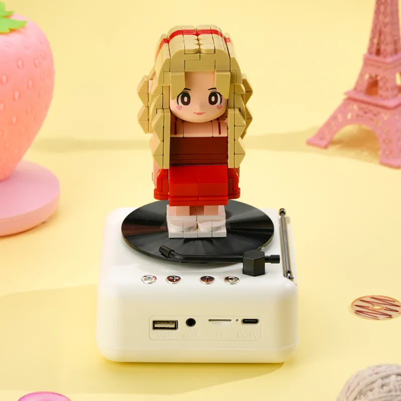 1-Personen Brick Figur mit Bluetooth-Lautsprecher – personalisierbar & mit Musikfunktion