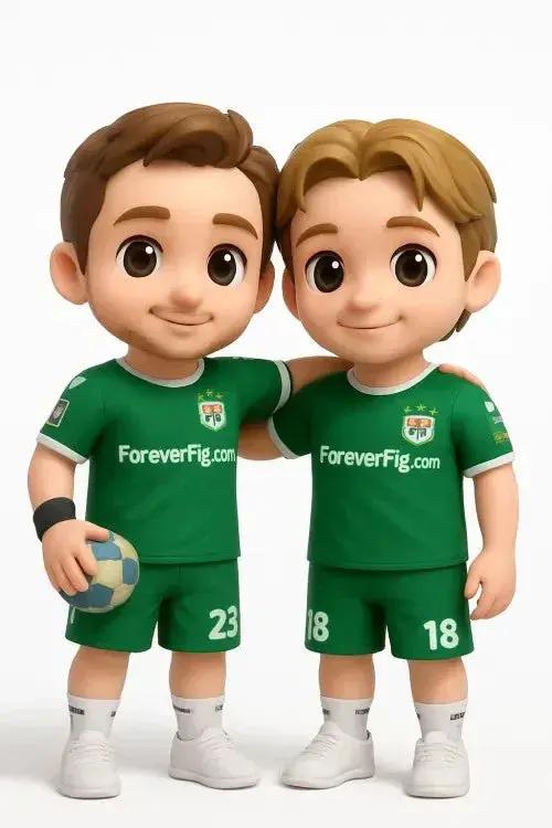 ForeverFig 3D Minifigur Handball – 2 Personen – 8 cm - ForeverFig