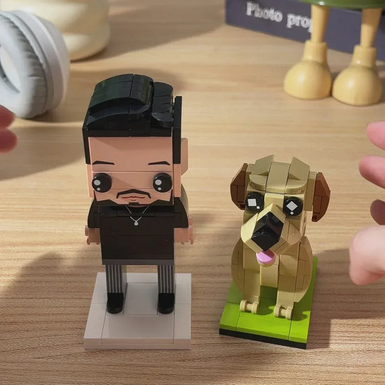 ForeverFig – Personalisierte Bausteinfiguren mit 1 Person und 2 Hunden - ForeverFig