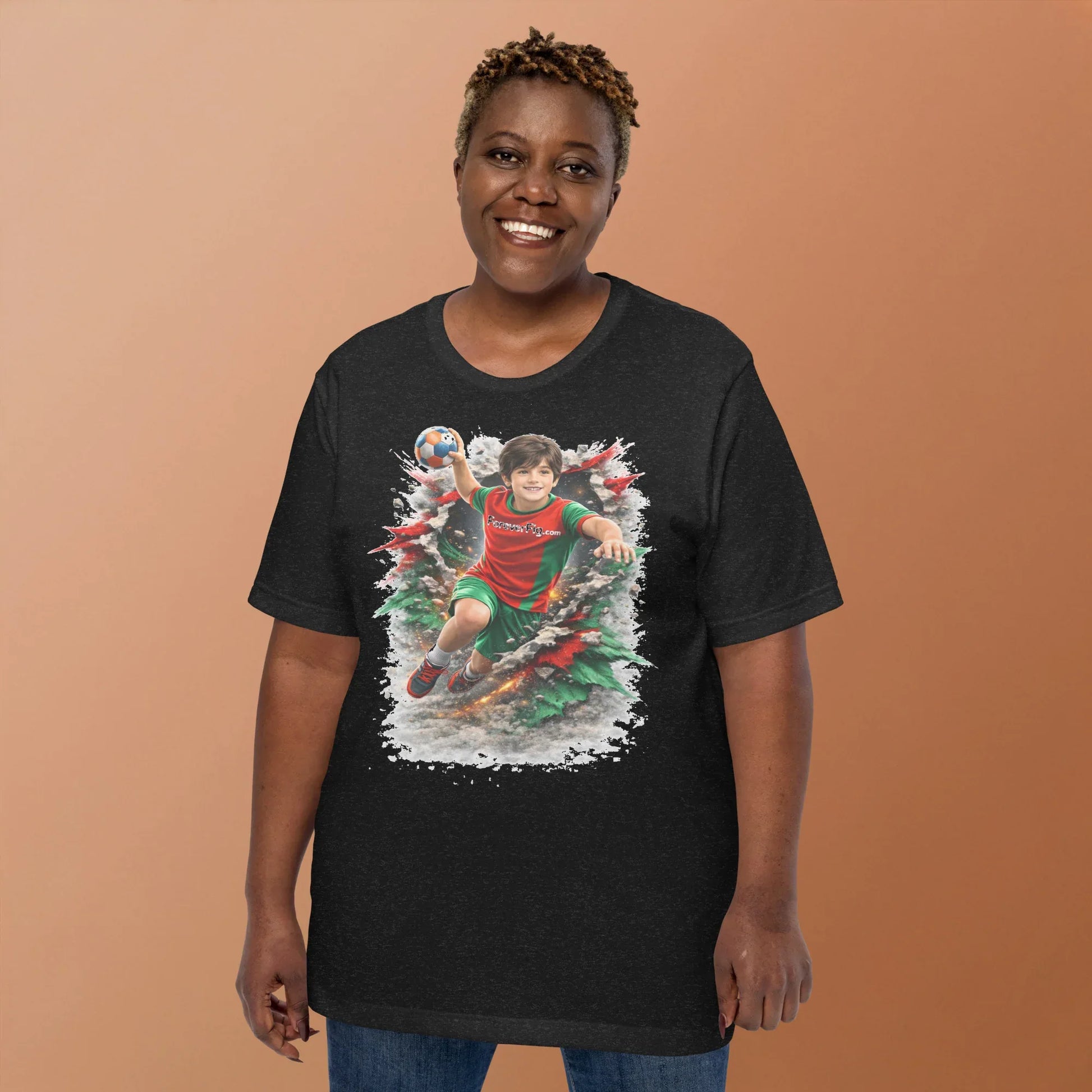 ForeverFig personalisiertes Handball T-Shirt – Sprungwurf - ForeverFig