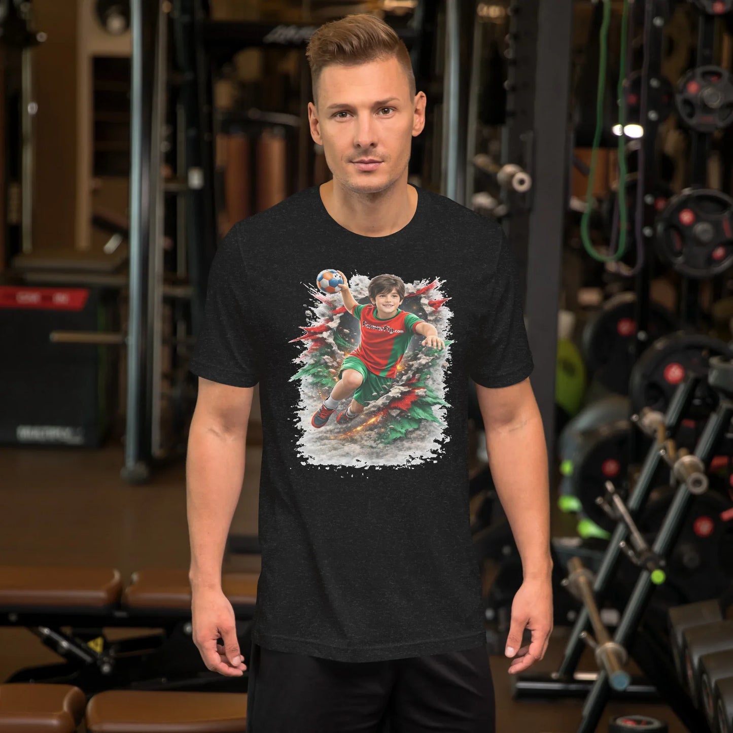 ForeverFig personalisiertes Handball T-Shirt – Sprungwurf - ForeverFig