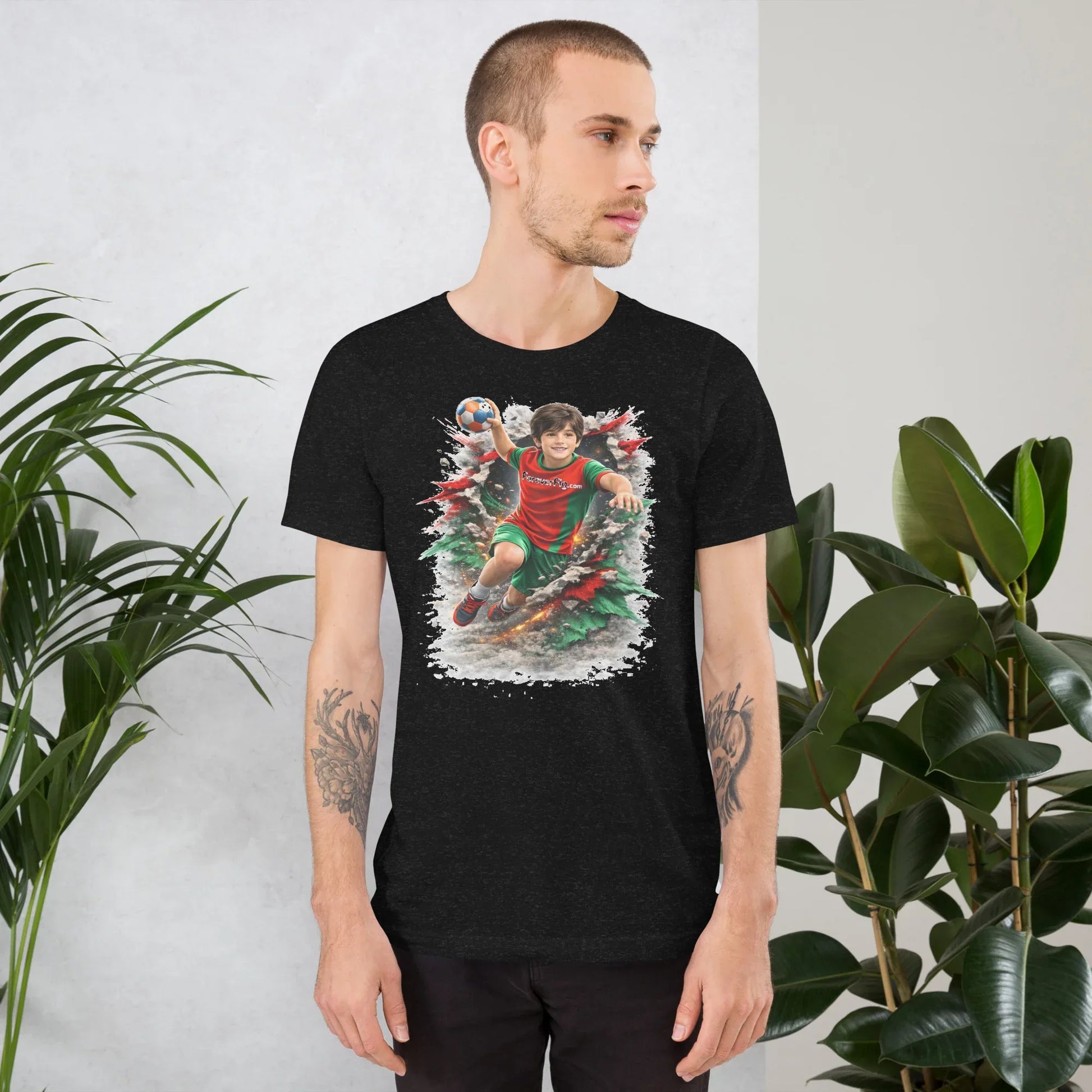 ForeverFig personalisiertes Handball T-Shirt – Sprungwurf - ForeverFig