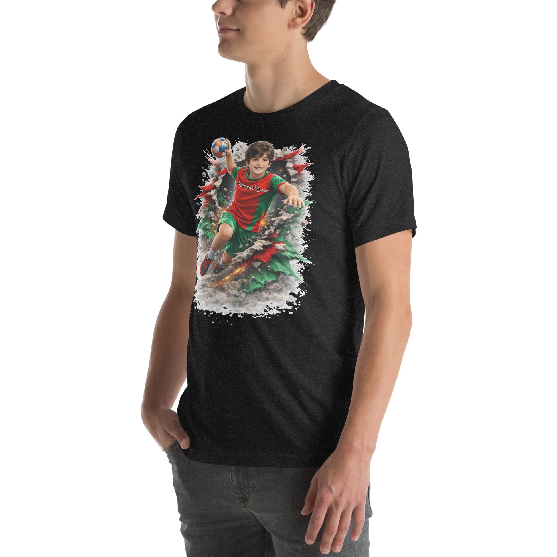 ForeverFig personalisiertes Handball T-Shirt – Sprungwurf - ForeverFig