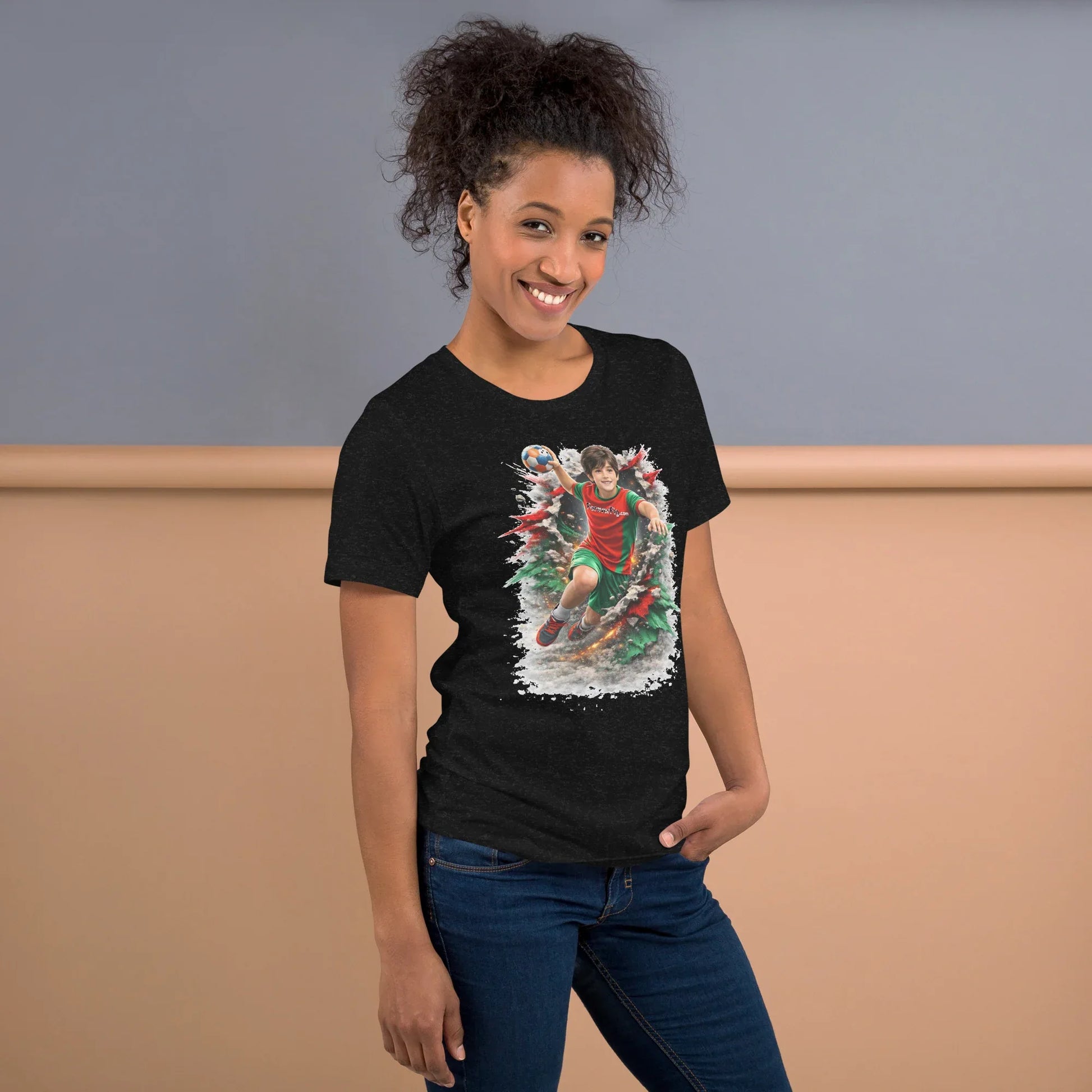 ForeverFig personalisiertes Handball T-Shirt – Sprungwurf - ForeverFig