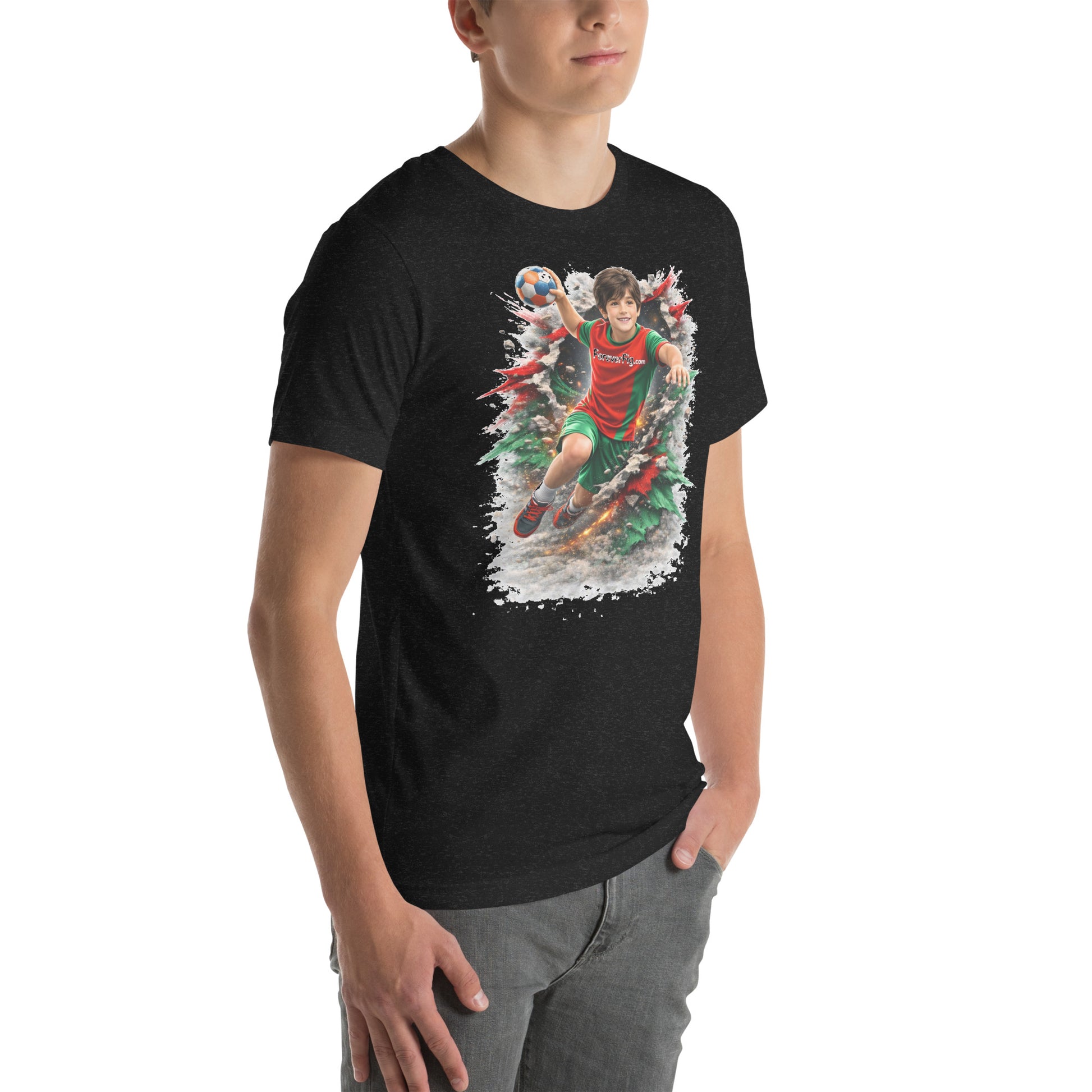 ForeverFig personalisiertes Handball T-Shirt – Sprungwurf - ForeverFig
