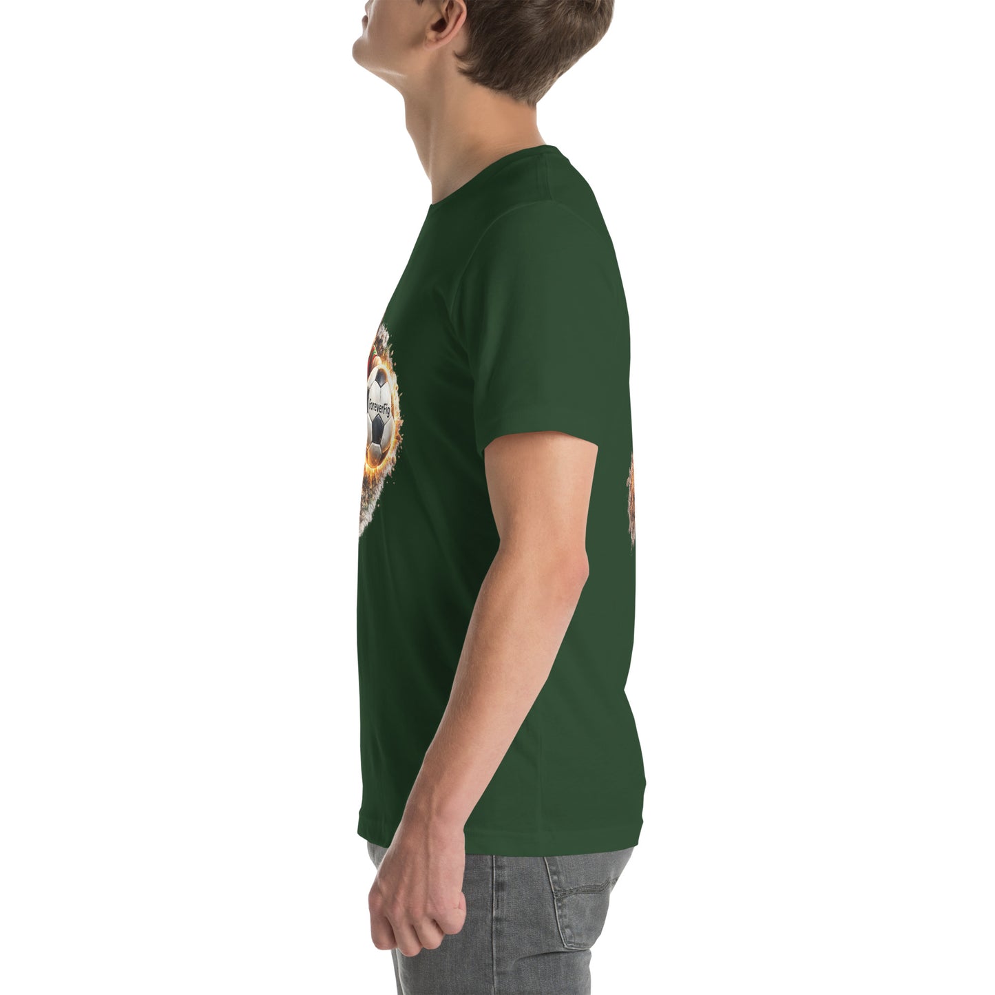 ForeverFig personalisiertes Fußball T-Shirt – der Ball fliegt durch den Körper - ForeverFig