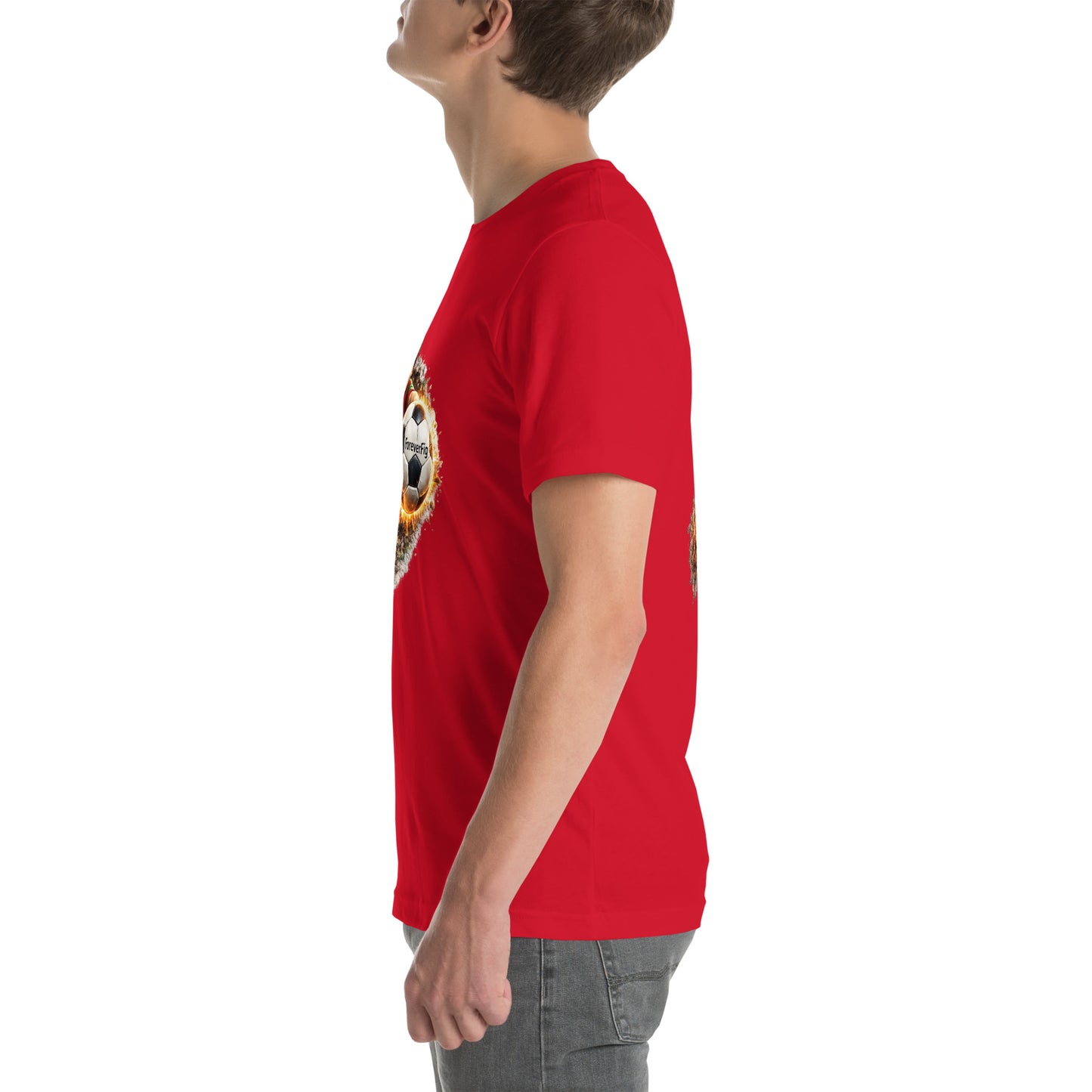 ForeverFig personalisiertes Fußball T-Shirt – der Ball fliegt durch den Körper - ForeverFig