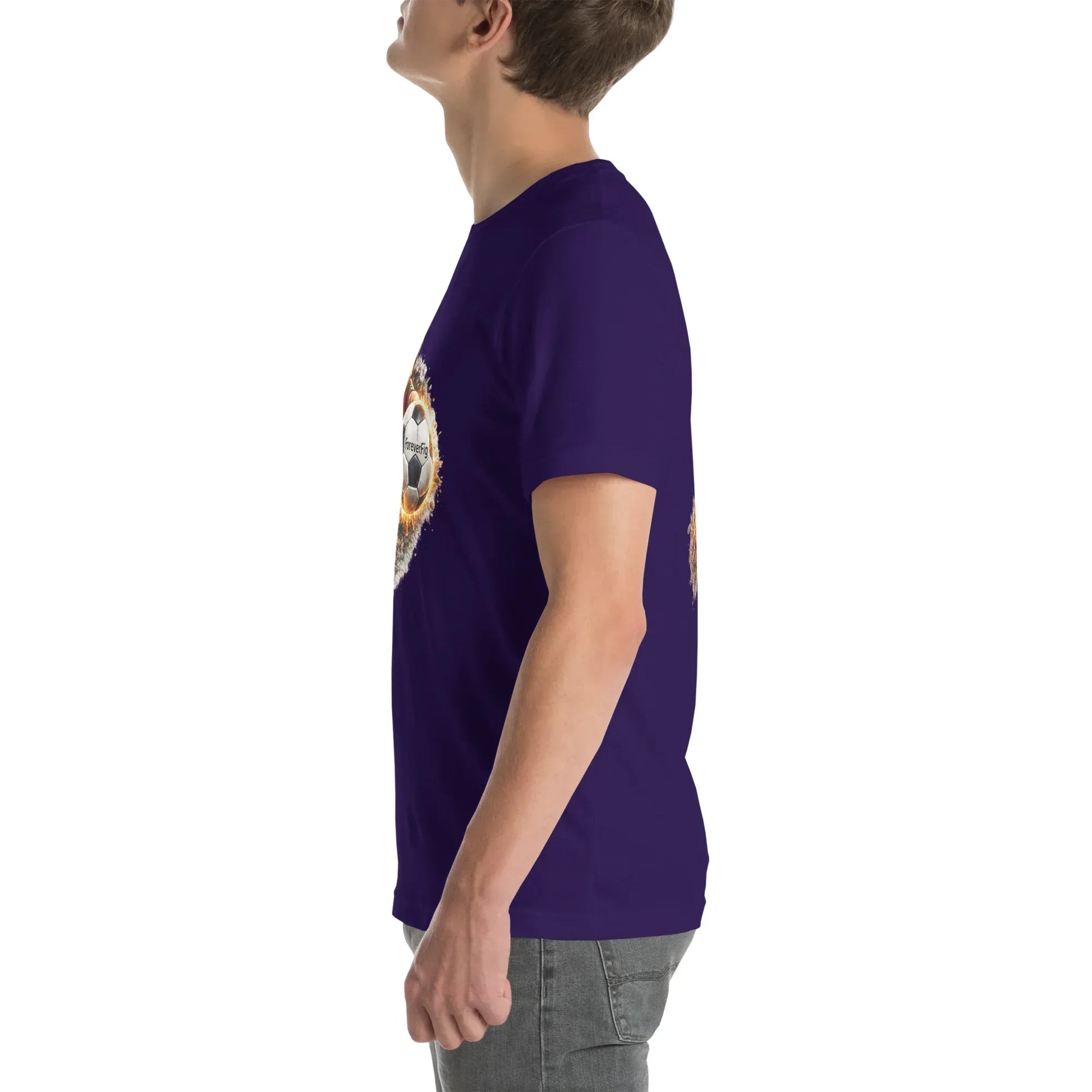 ForeverFig personalisiertes Fußball T-Shirt – der Ball fliegt durch den Körper - ForeverFig